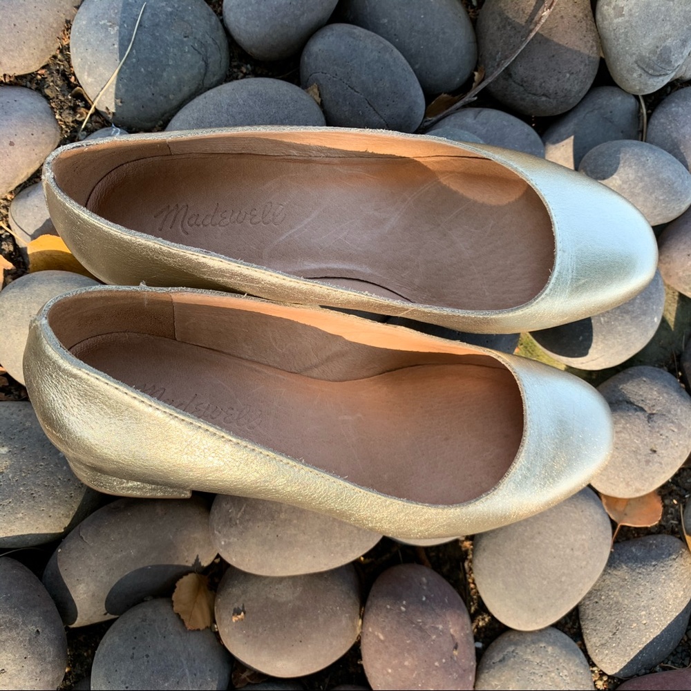 Madewell Gold Ella Pumps size 6.5